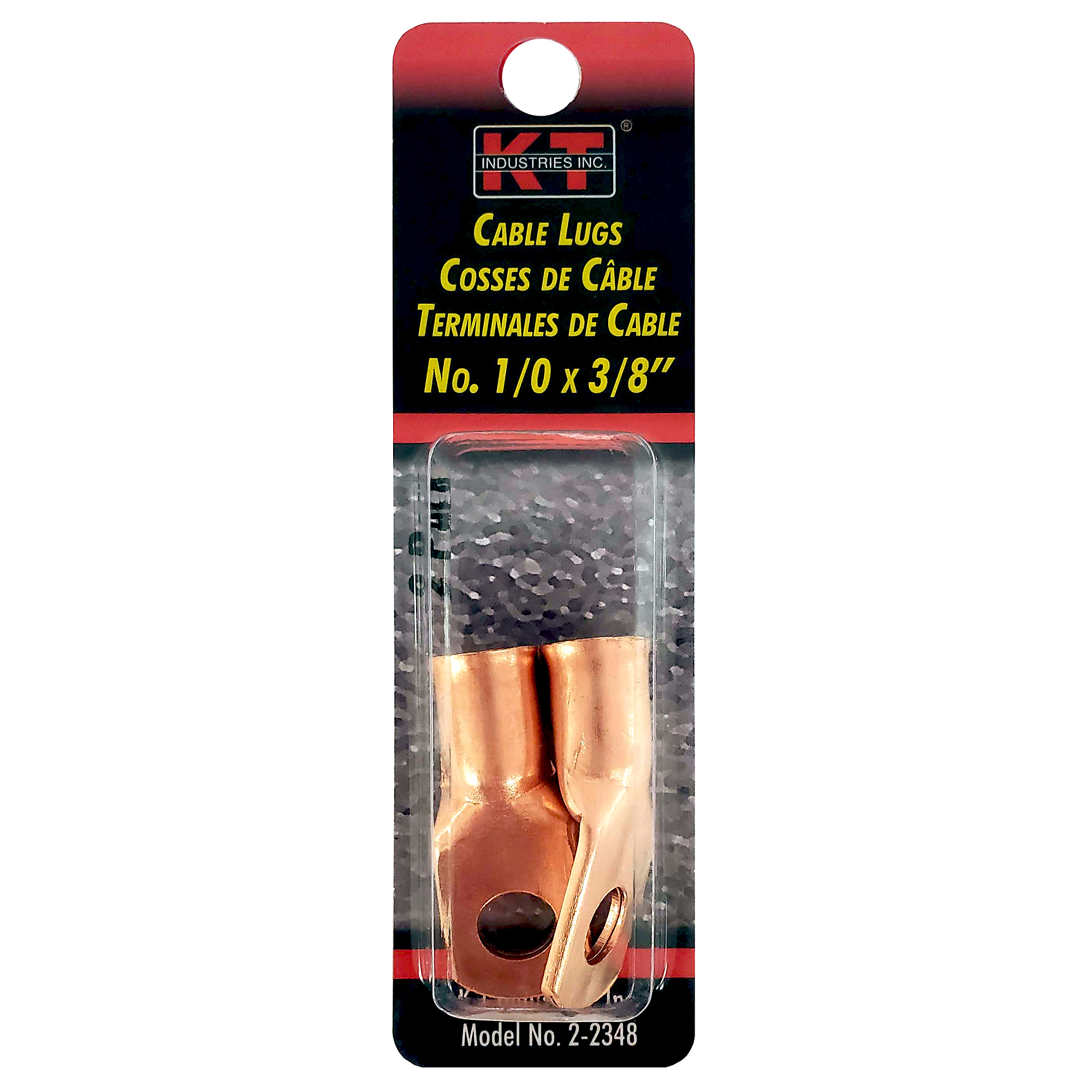 K-T Industries Cable Lugs, 1/0 x 3/8in., 2-Pk., Model# 2-2348